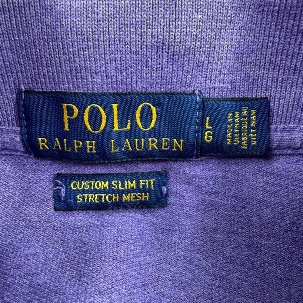 Polo Ralph Lauren Men's Polo Shirt Custom Slim Fit Purple Large Stretch Athletic